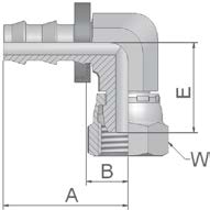 EMBOUT PUSH-LOK TOURNANT LAITON M22 X 1,5 SERIE METRIQUE FEMELLE CONE 60° COUDE 90° POUR TUYAU DN12