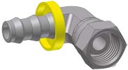 EMBOUT PUSH-LOK TOURNANT LAITON M22 X 1,5 SERIE METRIQUE FEMELLE CONE 60° COUDE 90° POUR TUYAU DN12