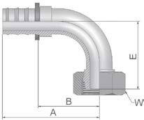 EMBOUT PUSH-LOK TOURNANT M22 X 1,5 SERIE METRIQUE COUDE 90° FEMELLE POUR TUYAU DN12