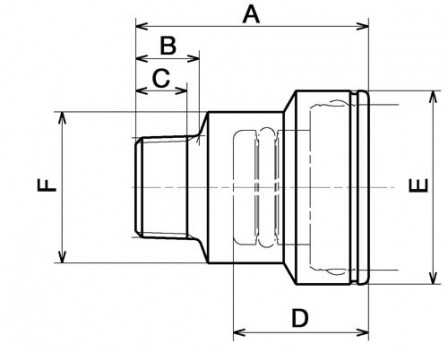 prise droite mâle conique