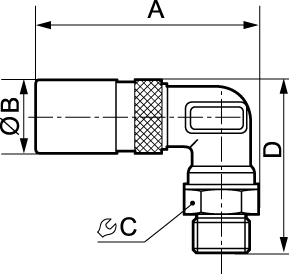 coupleur à obturation coudé taraudé