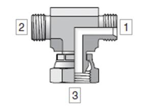 TE ORIENTABLE ECROU LIBRE ACIER M BSPP 1/2