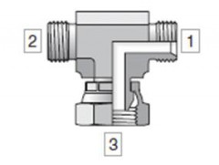 TE ORIENTABLE ECROU LIBRE ACIER M BSPP 1