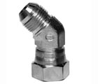COUDE ORIENTABLE 45° + ECROU LIBRE ACIER M JIC 3/4