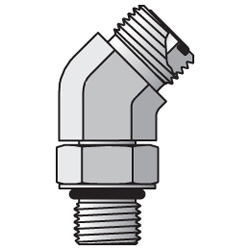 COUDE ORIENTABLE 45° + CONTRE ECROU ACIER M ORFS 1
