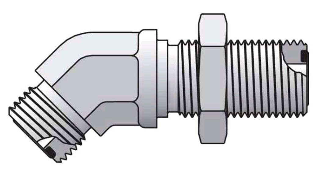 PASSE-CLOISON COUDE 45° ACIER M ORFS 1